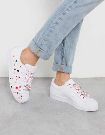 adidas Originals Heart Print Superstar Bijele - Ženske Tenisice | 41768QZTH